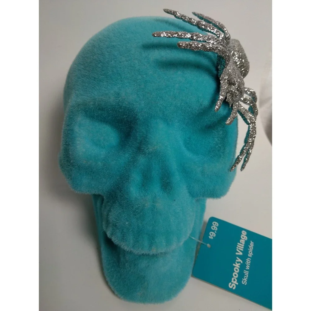 Halloween Blue Skull With Spider‎